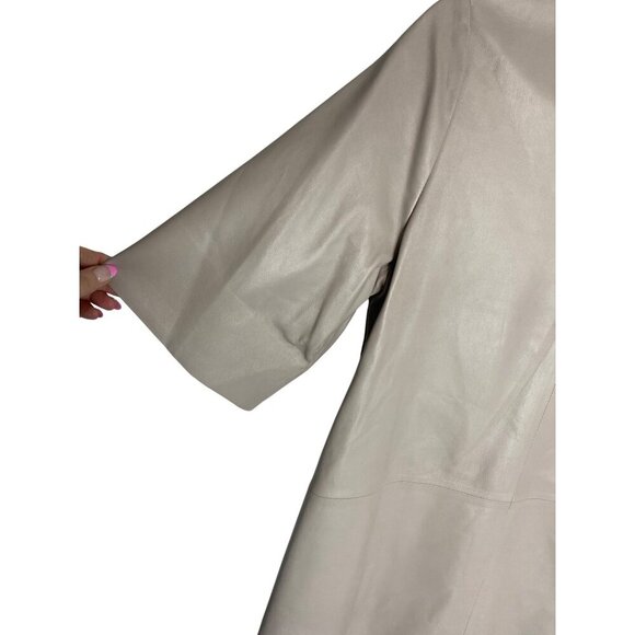 COS A-Line Neutral Short Sleeve Leather Dress-sz XS - Picture 12 of 13